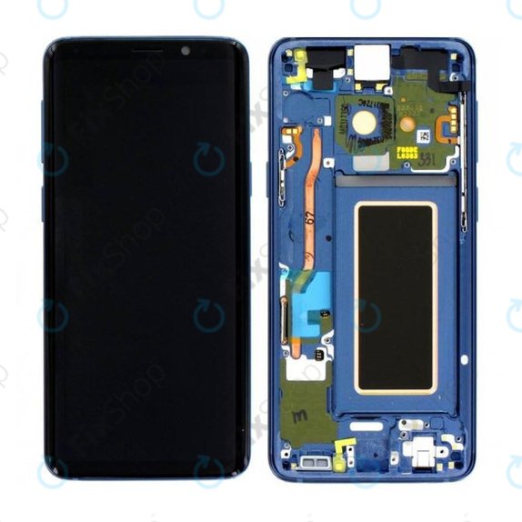 Schermo per Samsung S9 G960F, Coral Blue, Vetro touch con cornice, GH97-21696D, GH97-21697D, Genuine Service Pack