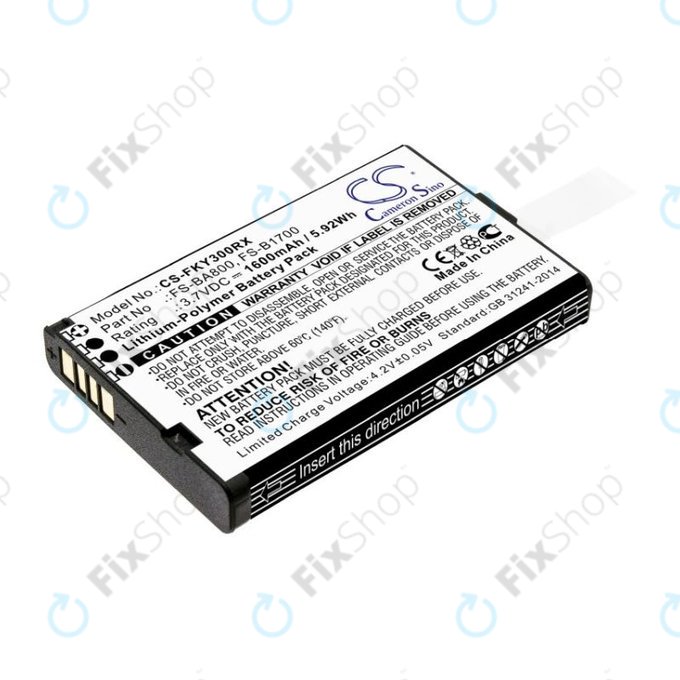 Batteria per Flysky FA605, FS-GT2B, FS-I10, FS-BA800, Li-Pol, 1600mAh, 3.7V, HQ