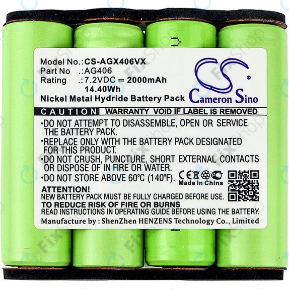 Batteria per AEG Electrolux Rapido ZB-seriess, AG406, Ni-MH, 2000mAh, 7.2V, HQ