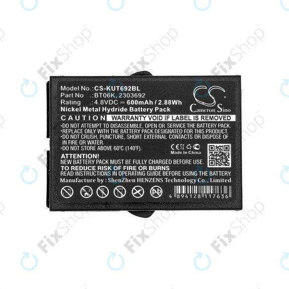 Batteria per Ikusi T70, TM70, BT06K, Ni-MH, 600mAh, 4.8V, HQ