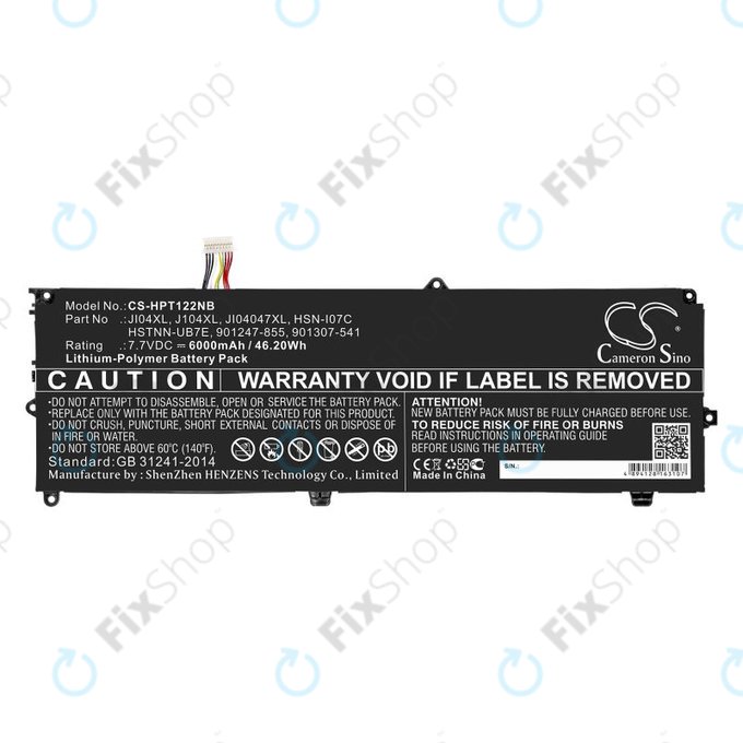 Batteria per HP Elite X2 1012 G2, JI04XL, Li-Pol, 6000mAh, 7.7V, HQ
