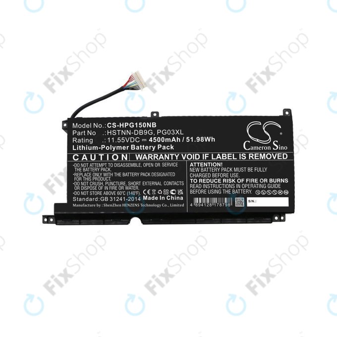 Batteria per HP Pavilion Gaming 15, 16, Spectre X360 15, 3ICP6/60/72, Li-Pol, 4500mAh, 11.55V, HQ