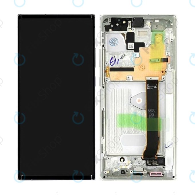 Schermo per Samsung Note 20 Ultra N986B, Mystic White, Vetro touch con cornice, GH82-23596C, GH82-31461C, Genuine Service Pack