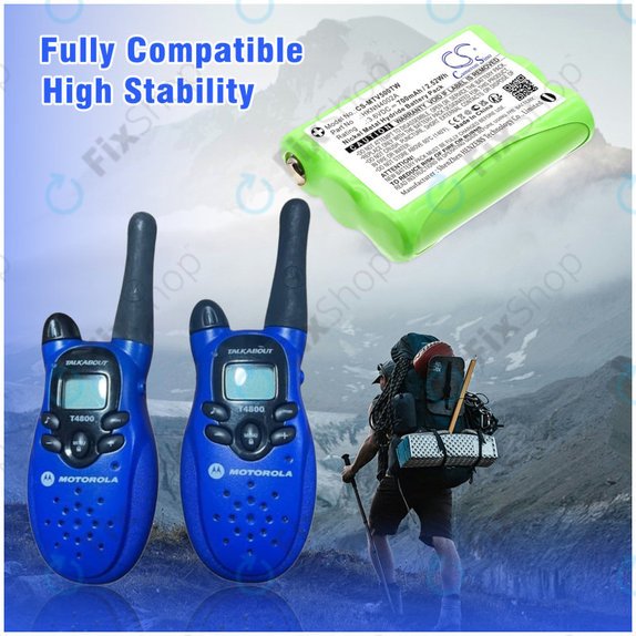 Batteria per Motorola Talkabout T280, T200, T82, T82 Extreme, HKNN4002A, Ni-MH, 700mAh, 3.6V, HQ