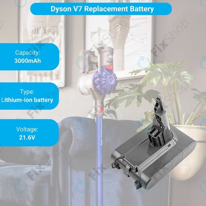 Batteria per Dyson V7, 968670-02, 968670-03, Li-Ion, 4000mAh, 21.6V