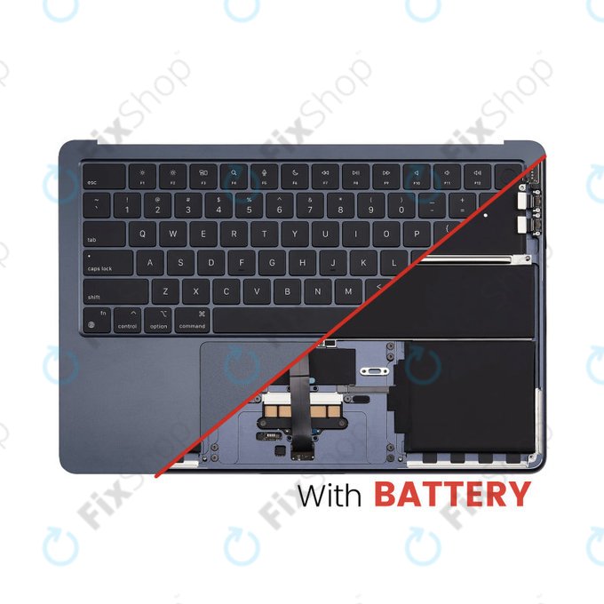 Top case con tastiera US e batteria per MacBook Air 13", A3113 (2024), Midnight, 661-40230, Genuine Apple