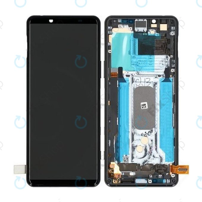 Schermo per Sony Xperia 5 II, Black, Vetro touch con cornice, A5024932A, Genuine Service Pack