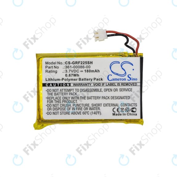 Batteria per Garmin Approach G10, S20, Forerunner 220, 225, 235, 630, 645, 735XT, 745, GRM0371754, 361-00072-00 10, 361-00086-00 10 11, 180mAh, HQ