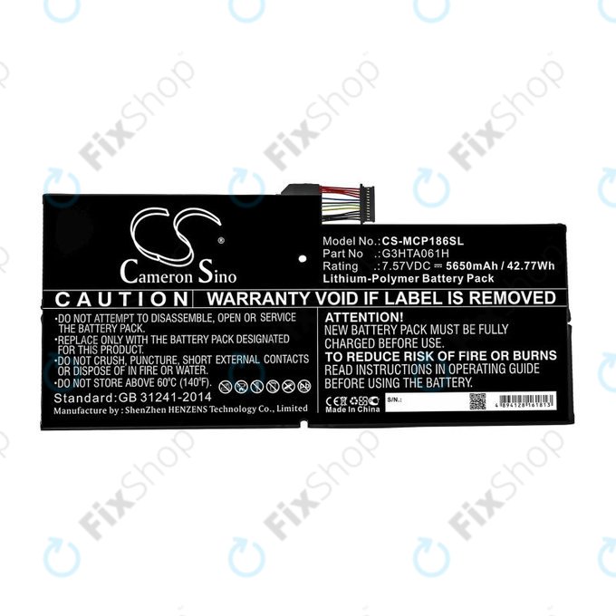 Batteria per Microsoft Surface Pro 7, G3HTA061H, 5650mAh, HQ