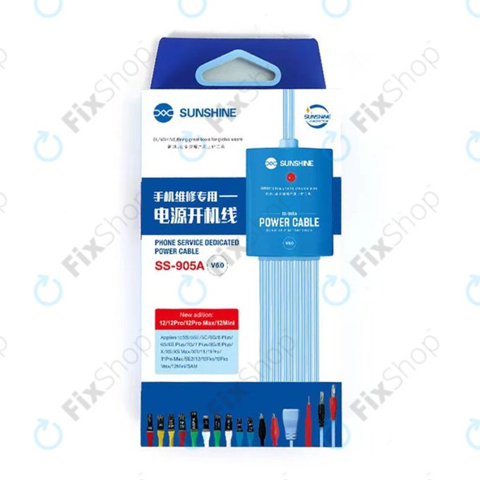 Set di cavi di alimentazione per iPhone 5S fino a 12 Pro Max e Samsung, Sunshine SS-905A