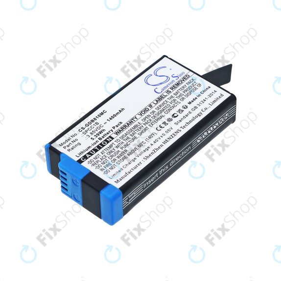 Batteria per GoPro Max, Max 360, Acbat-001, SPCC1B, Li-Ion, 1400mAh, 3.85V, HQ
