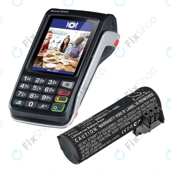 Batteria per Ingenico Move 5000, F26402376, Li-Ion, 3000mAh, 3.7V, HQ