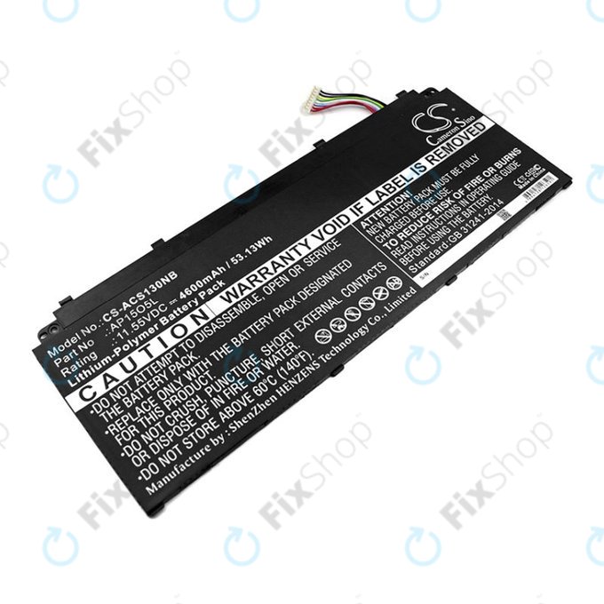 Batteria per Acer Aspire S13, Chromebook R13, AP15O3K, Li-Pol, 4600mAh, 11.55V, HQ