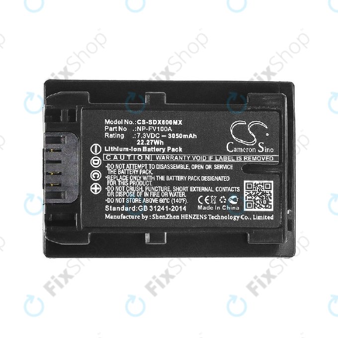 Batteria per Sony Fdr-Ax33, Sony Fdr-Ax40, NP-FV100A, Li-Ion, 3050mAh, 7.3V, HQ