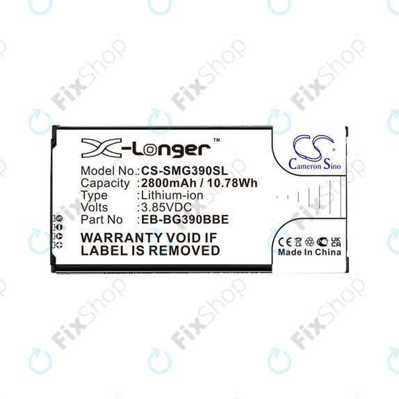 Batteria per Samsung Xcover 4, 4S, EB-BG390BBE, Li-Ion, 3.85V, 2800mAh, HQ
