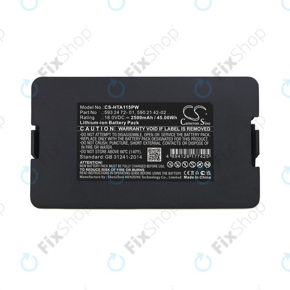 Batteria per Flymo Easilife 800, Gardena Sileno Life 1250, Husqvarna Automower 520, 593 24 72-01, Li-Ion, 2500mAh, 18V, HQ