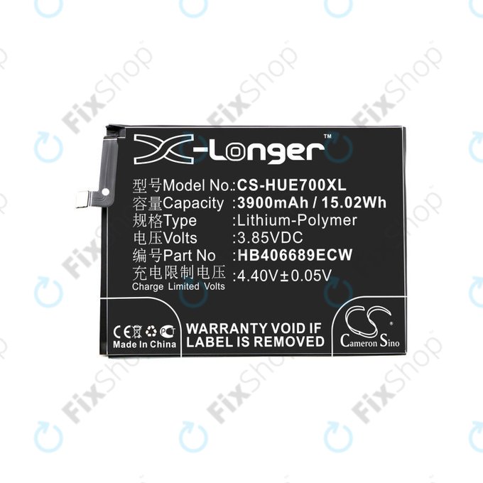 Batteria per Huawei Y7, HB406689ECW, Li-Pol, 3.85V, 3900mAh, HQ