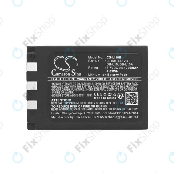 Batteria per Olympus C-765 Zoom, Camedia X-3, Li-10B, Li-Ion, 1090mAh, 3.7V, HQ