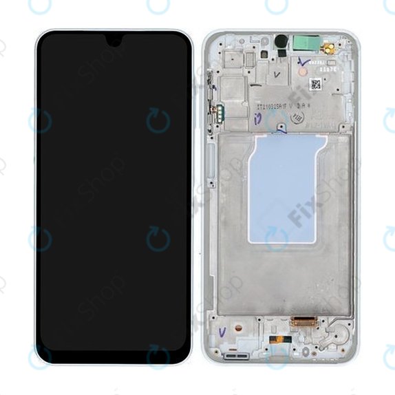 Schermo per Samsung A26 A266E, White, Vetro touch con cornice, GH82-37049B, Genuine Service Pack