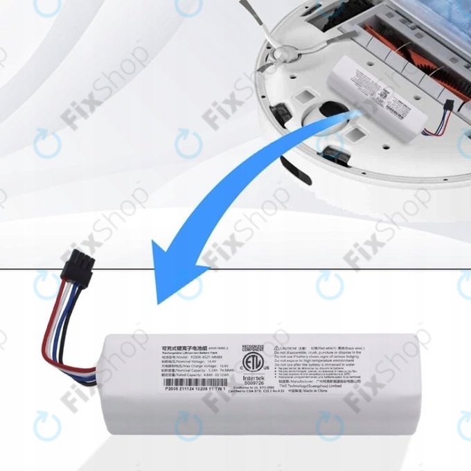Batteria per Xiaomi Dreame-seriess, P1904-4S2P-mm, Li-Ion, 14.4V 5200mAh