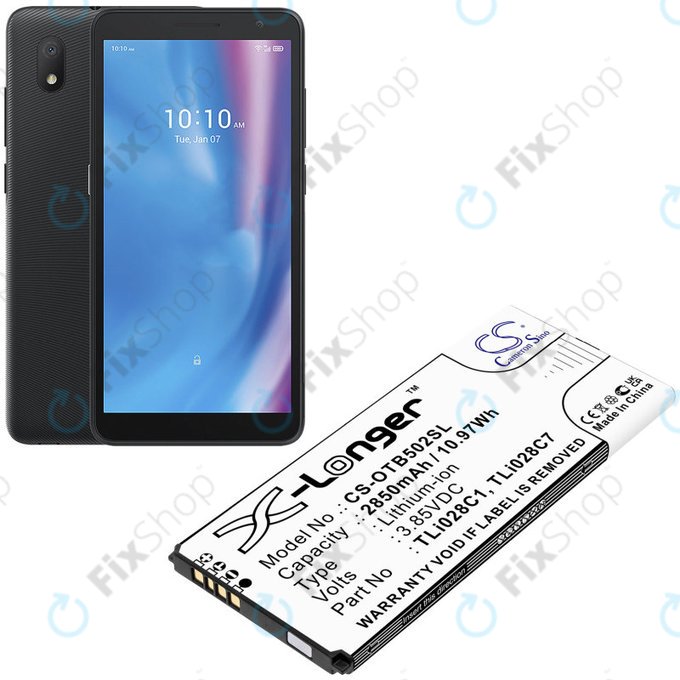 Batteria per Alcatel 1b 2020, Alcatel Ot-5002a, TLI028C1, Li-Ion, 3.85V, 2850mAh, HQ