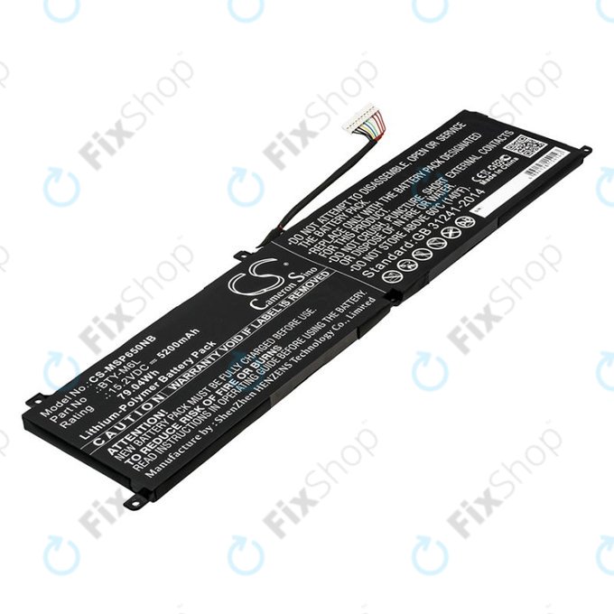 Batteria per MSI GS65 Stealth Thin, PS63, P65 Creator 8RF, BTY-M6L, Li-Pol, 5200mAh, 15.2V, HQ