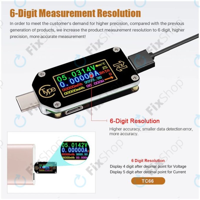 Multimetro USB-C, Joy-it JT-TC66C