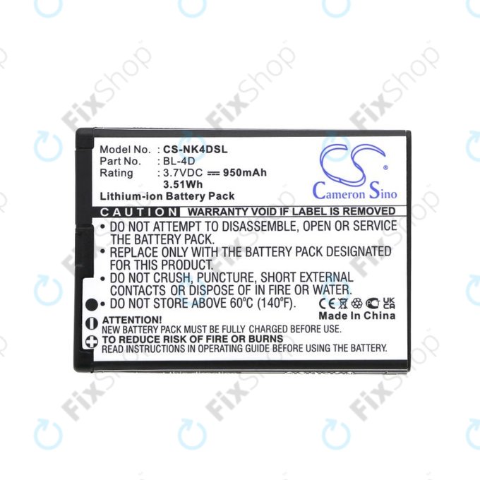 Batteria per Nokia N97 Mini, E5, E7, BLU Hero 2, BL-4D, Li-Ion, 3.7V, 950mAh, HQ