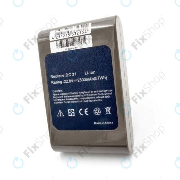 Batteria per Dyson DC-seriess, 917083-07, Li-Ion, 2500mAh, 22.8V
