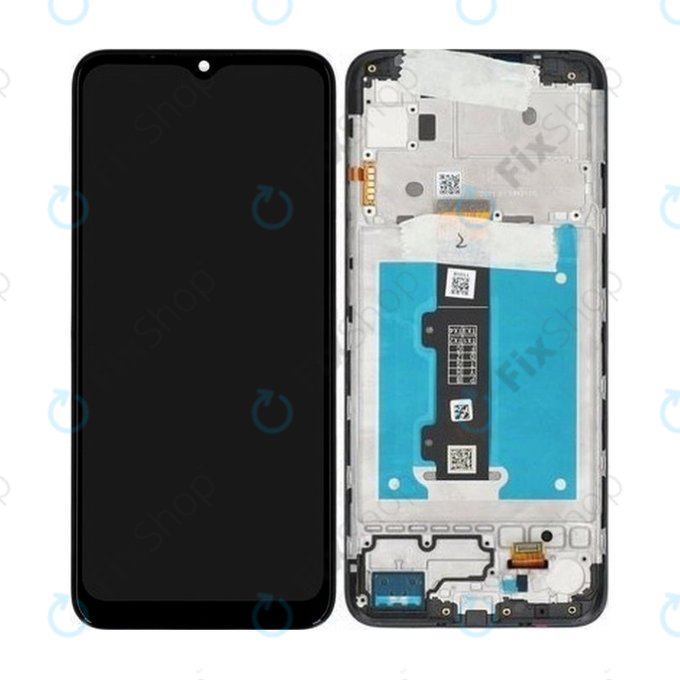 Schermo per Motorola Moto E20 XT2155-3, Vetro touch con cornice, 5D68C19457, Genuine Service Pack