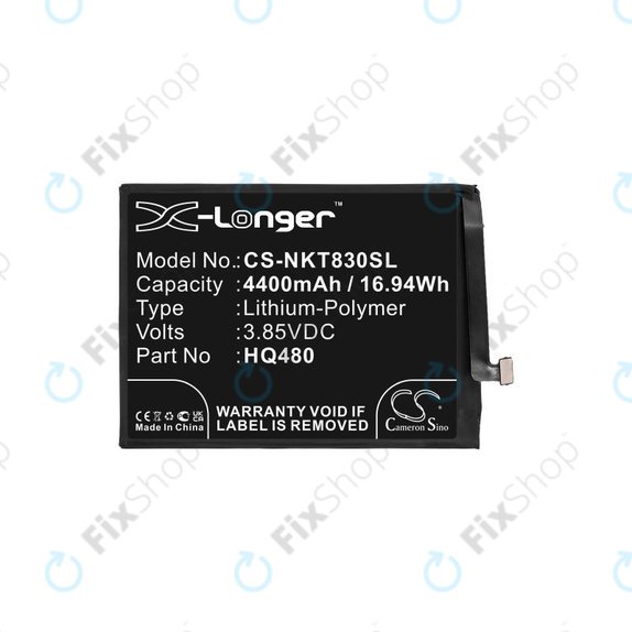 Batteria per Nokia 8.3 2020 5G, HQ480, Li-Pol, 3.85V, 4400mAh, HQ