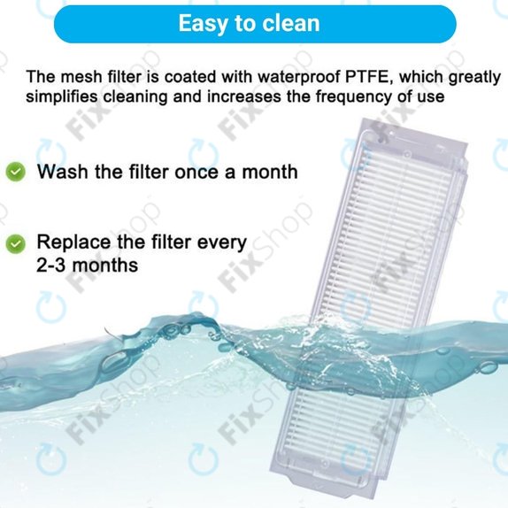 Filtro HEPA per Xiaomi Mi Robot Vacuum Mop Pro (P), 2 Lite, 2 Pro, 2S, 3C, Viomi V2 Pro, V3, SE (2 pezzi)