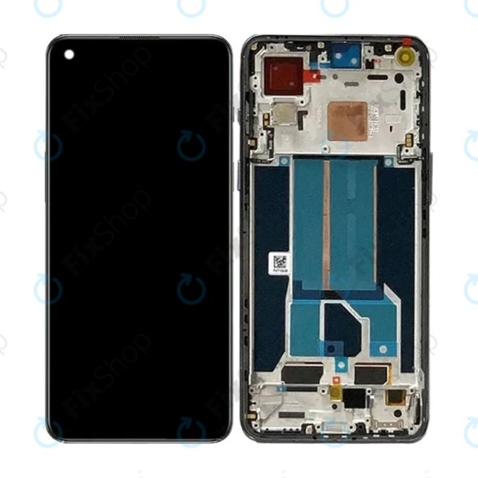 Schermo per OnePlus Nord 2T CPH2399 CPH2401, Gray Shadow, Vetro touch con cornice