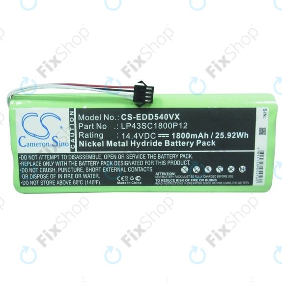 Batteria per Ecovacs Deebot D-seriess, LP43SC1800P12, Ni-MH, 1800mAh, 14.4V, HQ