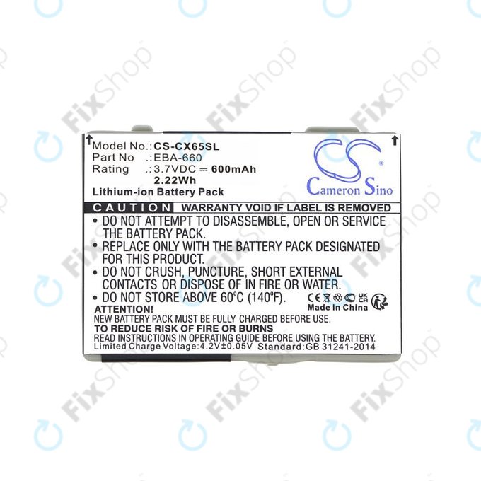 Batteria per Siemens M8, A31, CS66, SS66, EBA-660, Li-Ion, 3.7V, 600mAh, HQ