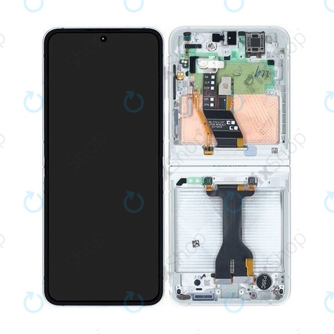 Schermo per Samsung Z Flip 6 F741B, White, Vetro touch con cornice, GH82-35014F, Genuine Service Pack