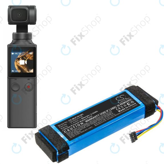 Batteria per Xiaomi Fimi Palm, GH3DC01FM, Li-Pol, 800mAh, 7.4V, HQ