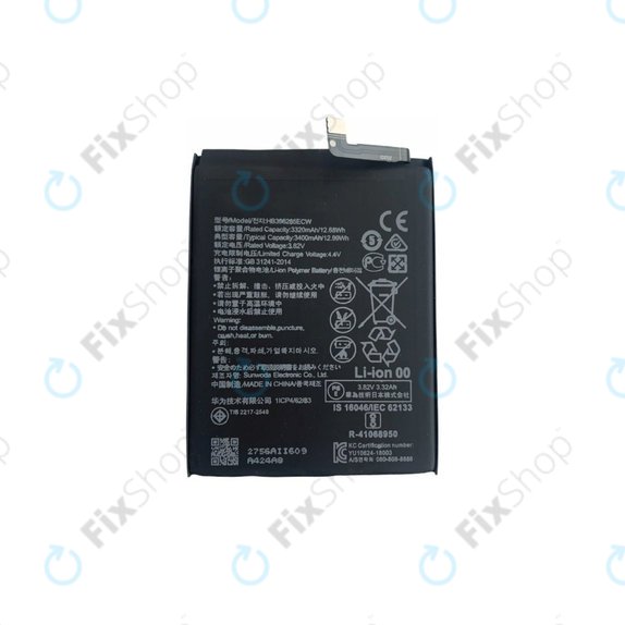Batteria per Huawei P20, Honor 10, HB396285ECW, 3400mAh