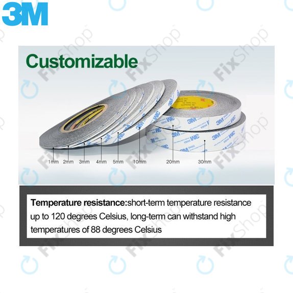 Nastro biadesivo 3M, 3mm x 50m, Trasparent