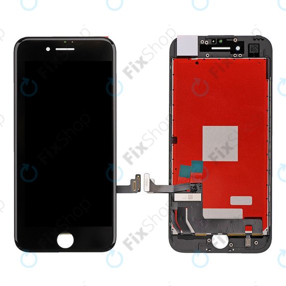 Schermo per iPhone 7, Black, Vetro touch con cornice