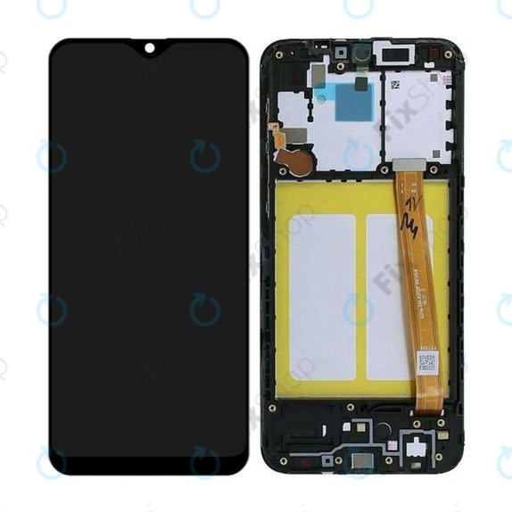 Schermo per Samsung A20e A202F, Black, Vetro touch con cornice