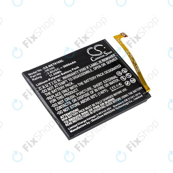 Batteria per Nokia 6.1, 3000mAh, Li-Pol, 3.85 V, HE345, HQ