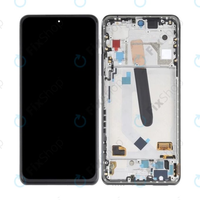 Schermo OLED per Xiaomi Poco F3, Night Black, Vetro touch con cornice