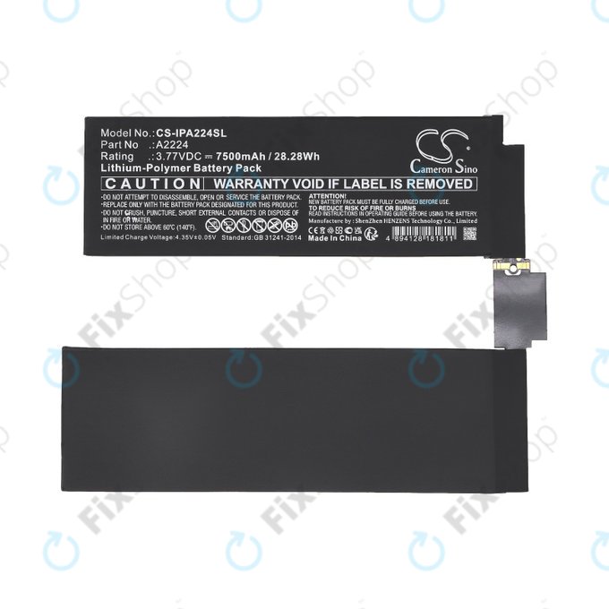 Batteria A2224 per Apple iPad Pro 11.0" (2nd Gen 2020), 7500mAh, HQ