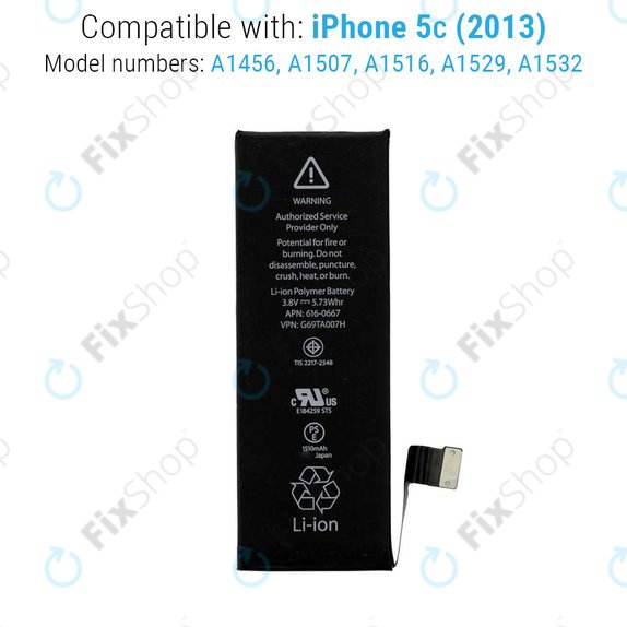 Batteria per iPhone 5C, 1510mAh