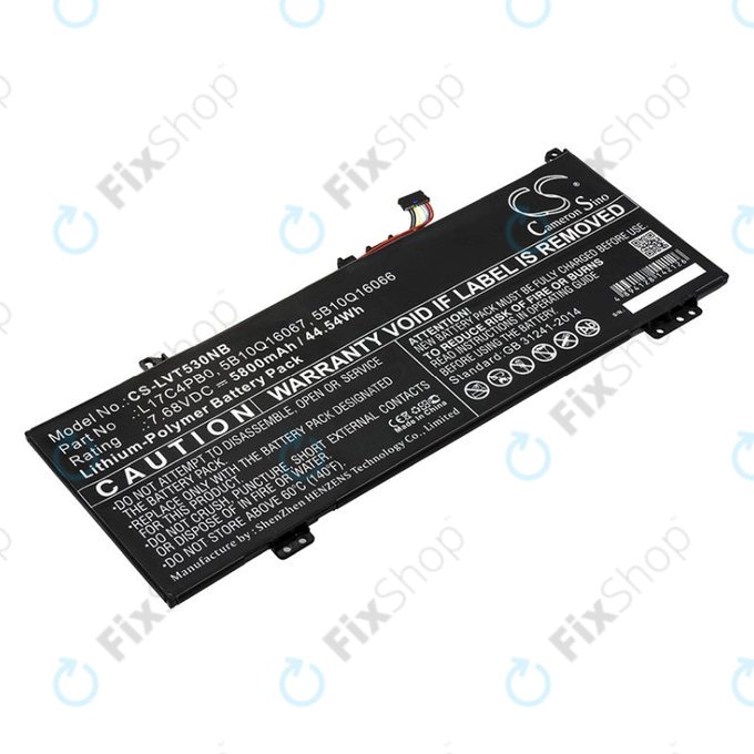 Batteria per Lenovo Air 14, Flex 6, Ideapad 530, Yoga 530, L17C4PB0, Li-Pol, 5800mAh, 7.68V, HQ