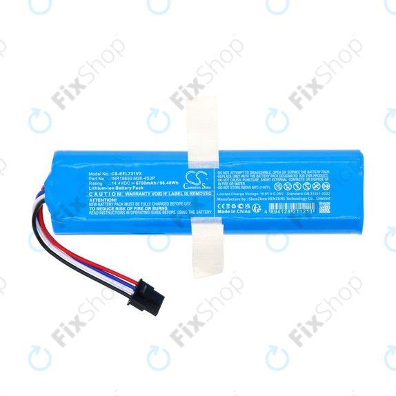 Batteria per 360 S6 Pro, S9 X90 X95 Eufy Robovac L70 Hybrid INR18650M26-4S2P, Li-Ion, 6700mAh, 14.4V, HQ