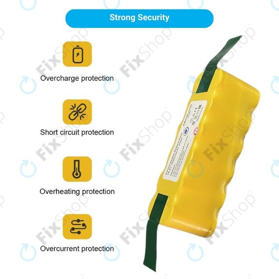 Batteria per iRobot Roomba 500, 600, 700, 800, 900-seriess, R3, Scooba 450, Vileda 137173, 11702, GD-Roomba-500, VAC-500NMH-33, Ni-MH, 3300mAh, 14.4V