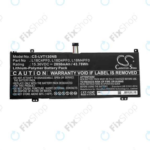 Batteria per Lenovo ThinkBook 13s, 14s, L18C4PF0, Li-Pol, 2850mAh, 15.36V, HQ
