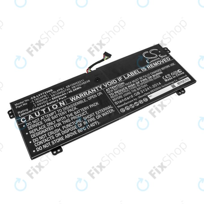 Batteria per Lenovo Yoga 720-13, 730-13, L16L4PB1, Li-Pol, 6000mAh, 7.68V, HQ